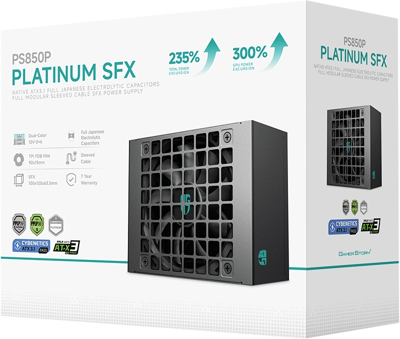 Блок питания Deepcool SFX 850W PS850P (20+4pin) APFC 92mm fan 6xSATA Cab Manag RTL — миниатюра 8