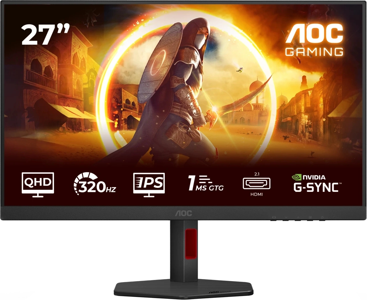 Монитор AOC 27" Q27G4SRU черный IPS LED 16:9 HDMI M/M матовая HAS Piv 1000:1 450cd 178гр/178гр 2560x1440 300Hz G-Sync DP 2K 6.11кг — миниатюра 2