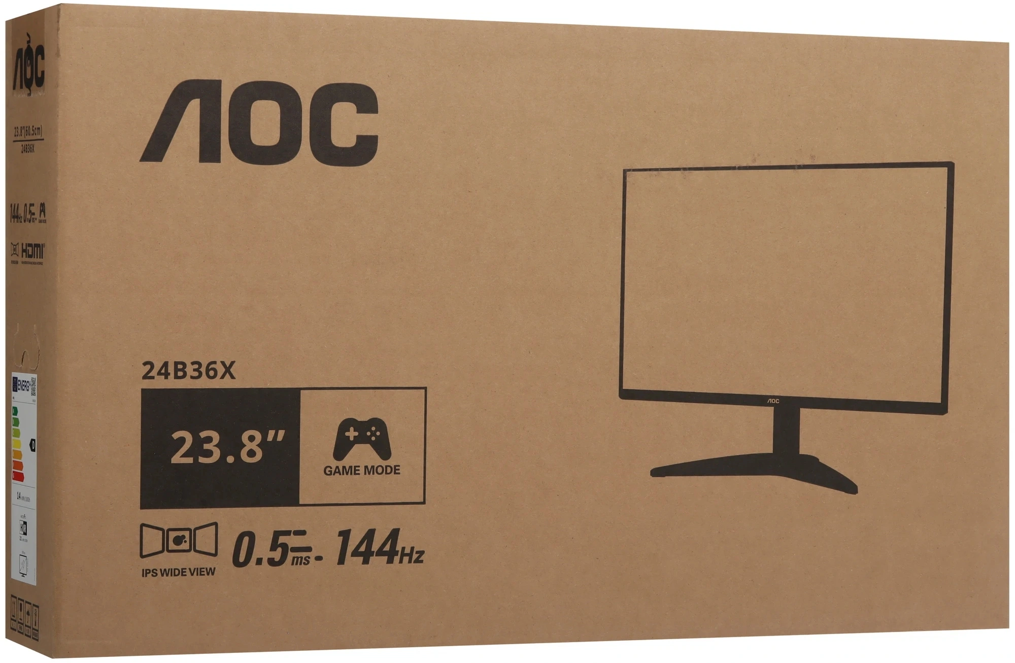 Монитор AOC 23.8" 24B36X черный IPS LED 16:9 HDMI матовая 300cd 178гр/178гр 1920x1080 144Hz DP FHD 2.52кг — миниатюра 13