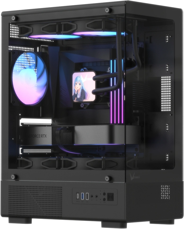 Корпус Formula Crystal Z1CM Plus AR v2 черный без БП mATX 2x120mm 1xUSB2.0 1xUSB3.0 audio bott PSU — фото 1