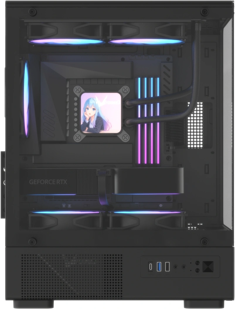 Корпус Formula Crystal Z1CM Plus AR v2 черный без БП mATX 2x120mm 1xUSB2.0 1xUSB3.0 audio bott PSU — миниатюра 4