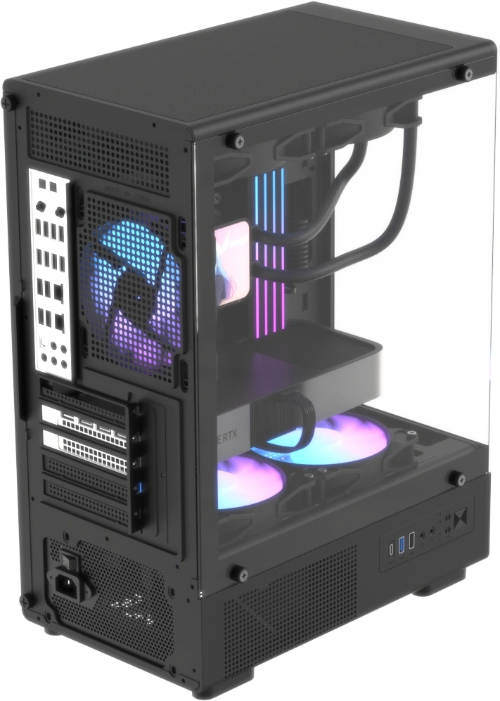 Корпус Formula Crystal Z1CM Plus AR v2 черный без БП mATX 2x120mm 1xUSB2.0 1xUSB3.0 audio bott PSU — миниатюра 5