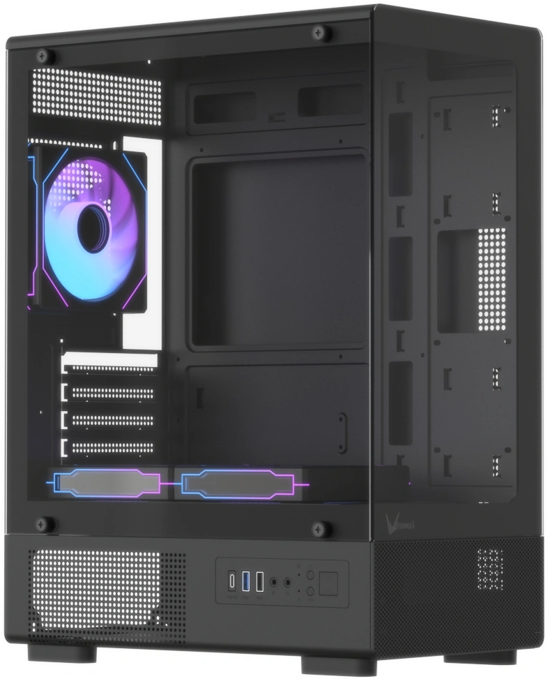 Корпус Formula Crystal Z1CM Plus AR v2 черный без БП mATX 2x120mm 1xUSB2.0 1xUSB3.0 audio bott PSU — миниатюра 8
