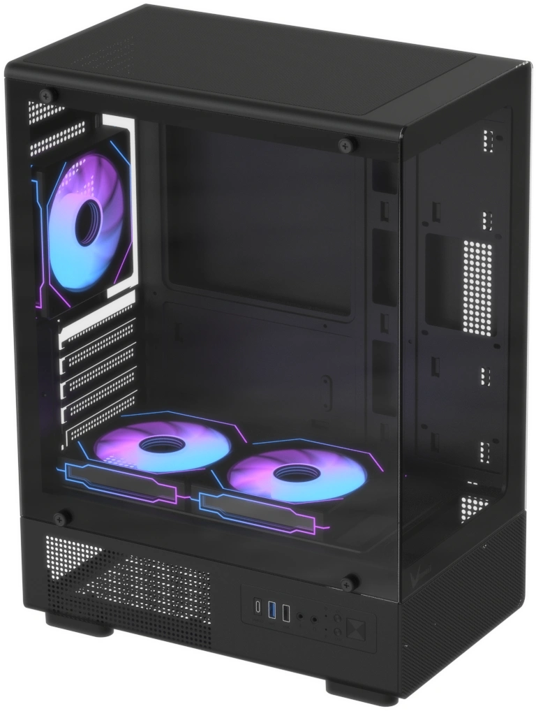 Корпус Formula Crystal Z1CM Plus AR v2 черный без БП mATX 2x120mm 1xUSB2.0 1xUSB3.0 audio bott PSU — миниатюра 9