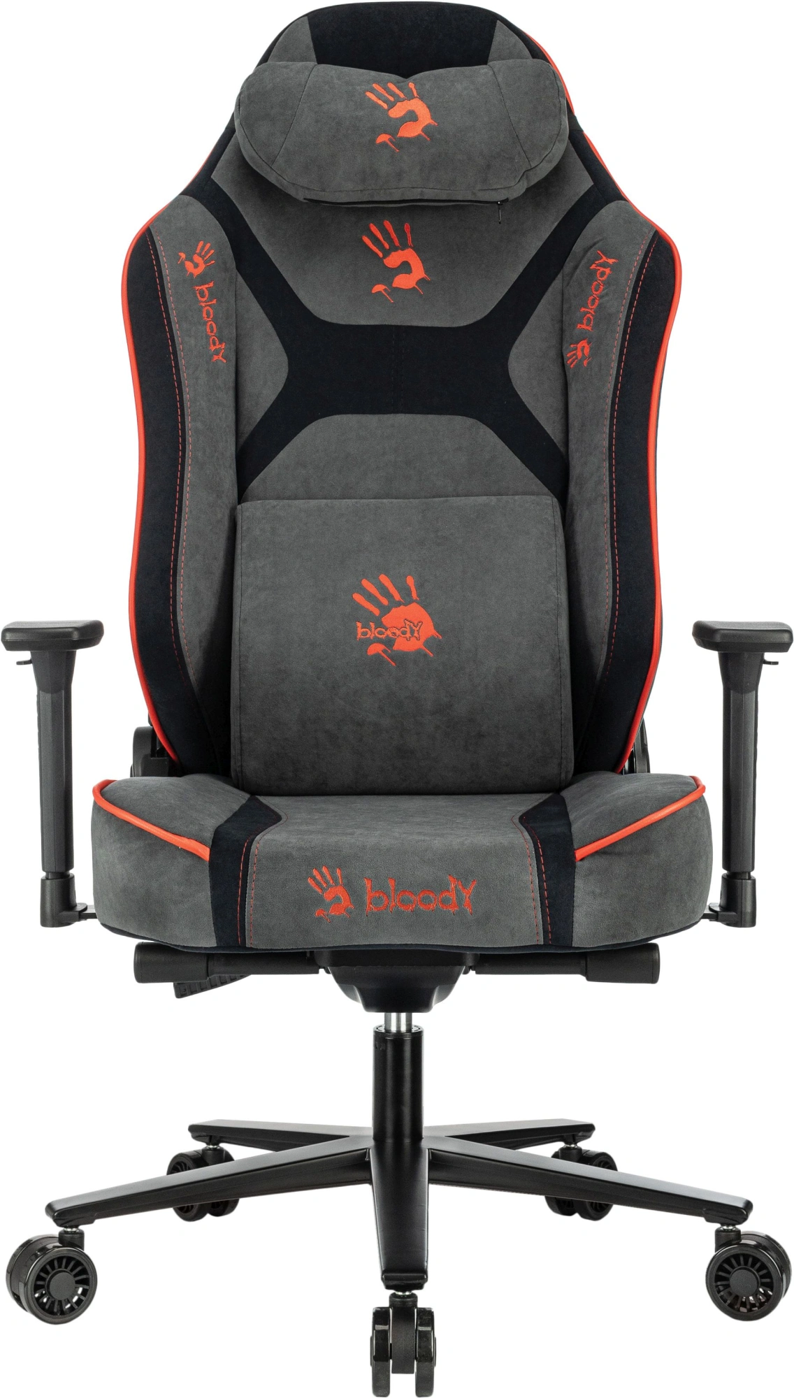 Кресло игровое A4Tech Bloody GC-680 серый/черный искусственная замша с подголов. крестов. металл — миниатюра 2