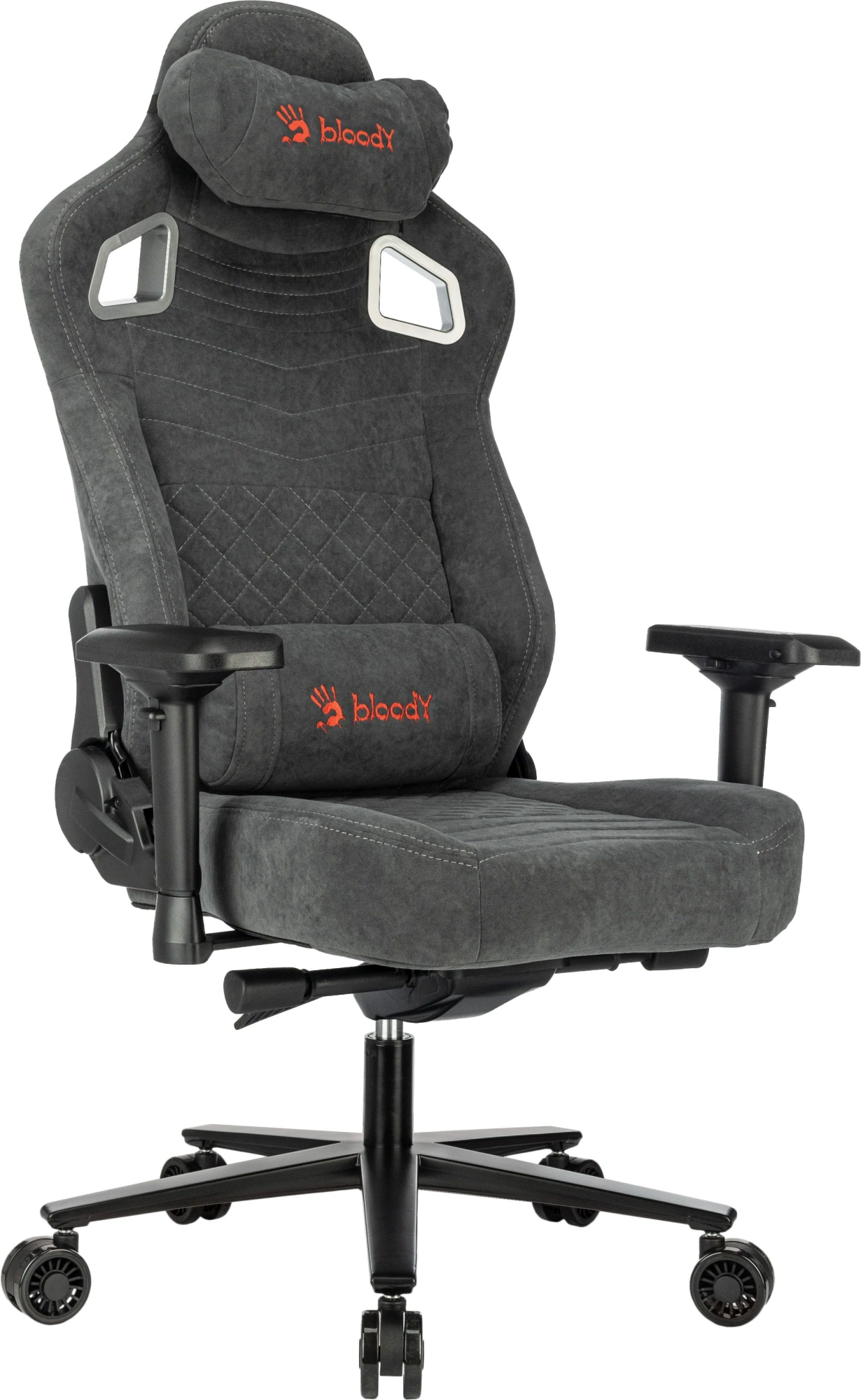Кресло игровое A4Tech Bloody GC-660 серый Formula 968 искусственная замша с подголов. крестов. металл — миниатюра 3