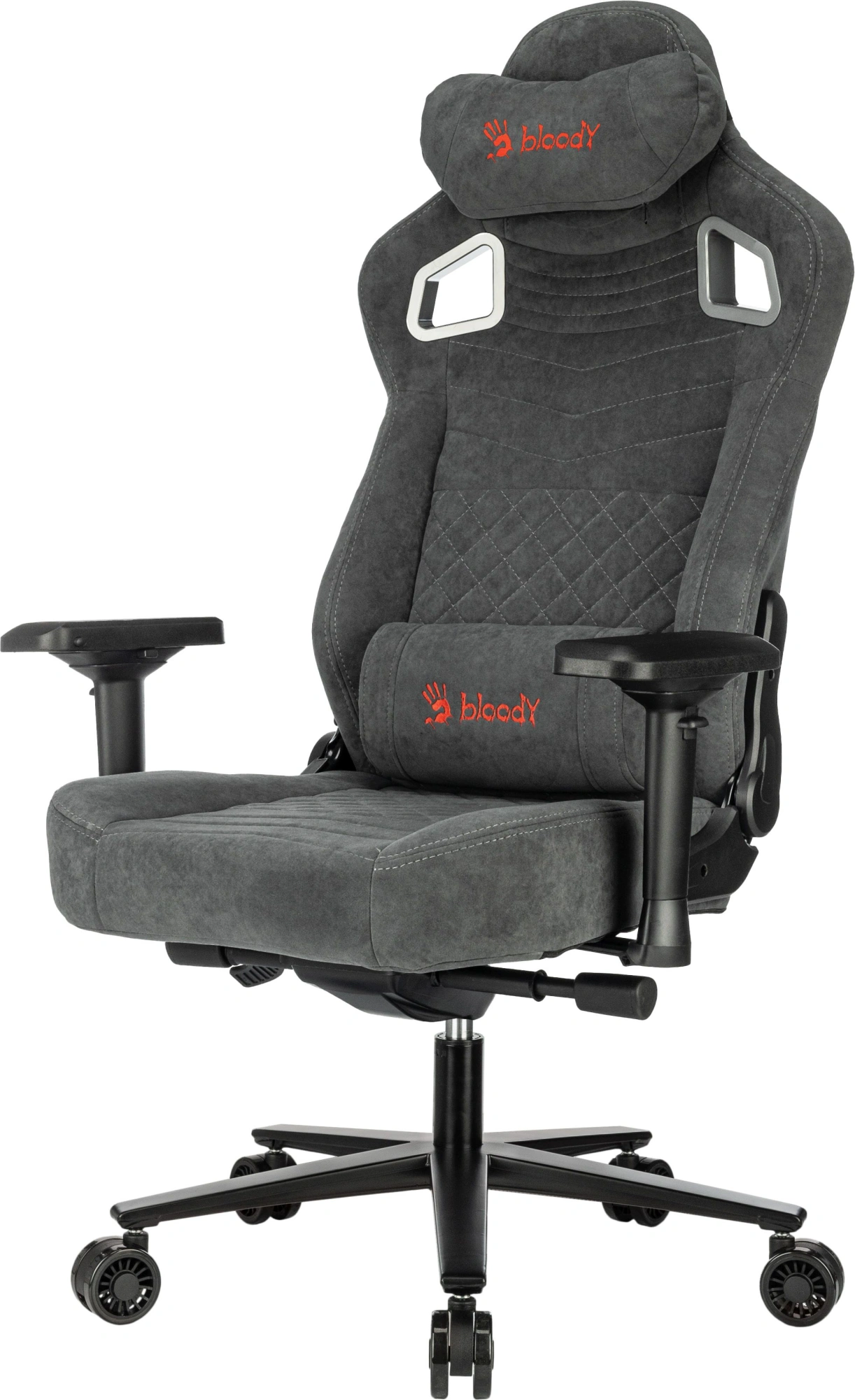 Кресло игровое A4Tech Bloody GC-660 серый Formula 968 искусственная замша с подголов. крестов. металл — фото 1