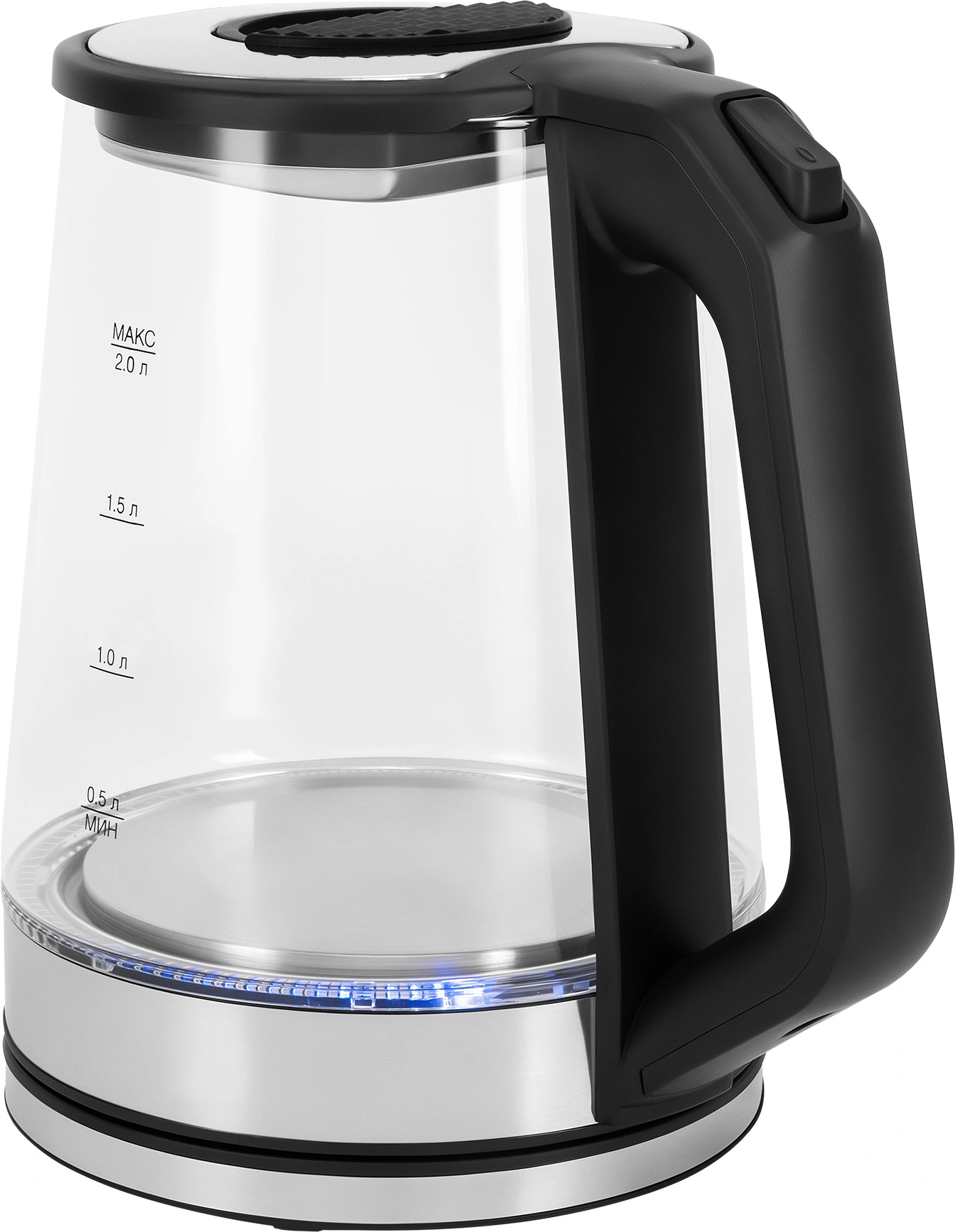 Чайник электрический Vitek VT-WK1081 2л. 1900Вт черный/серебристый корпус: стекло — миниатюра 4