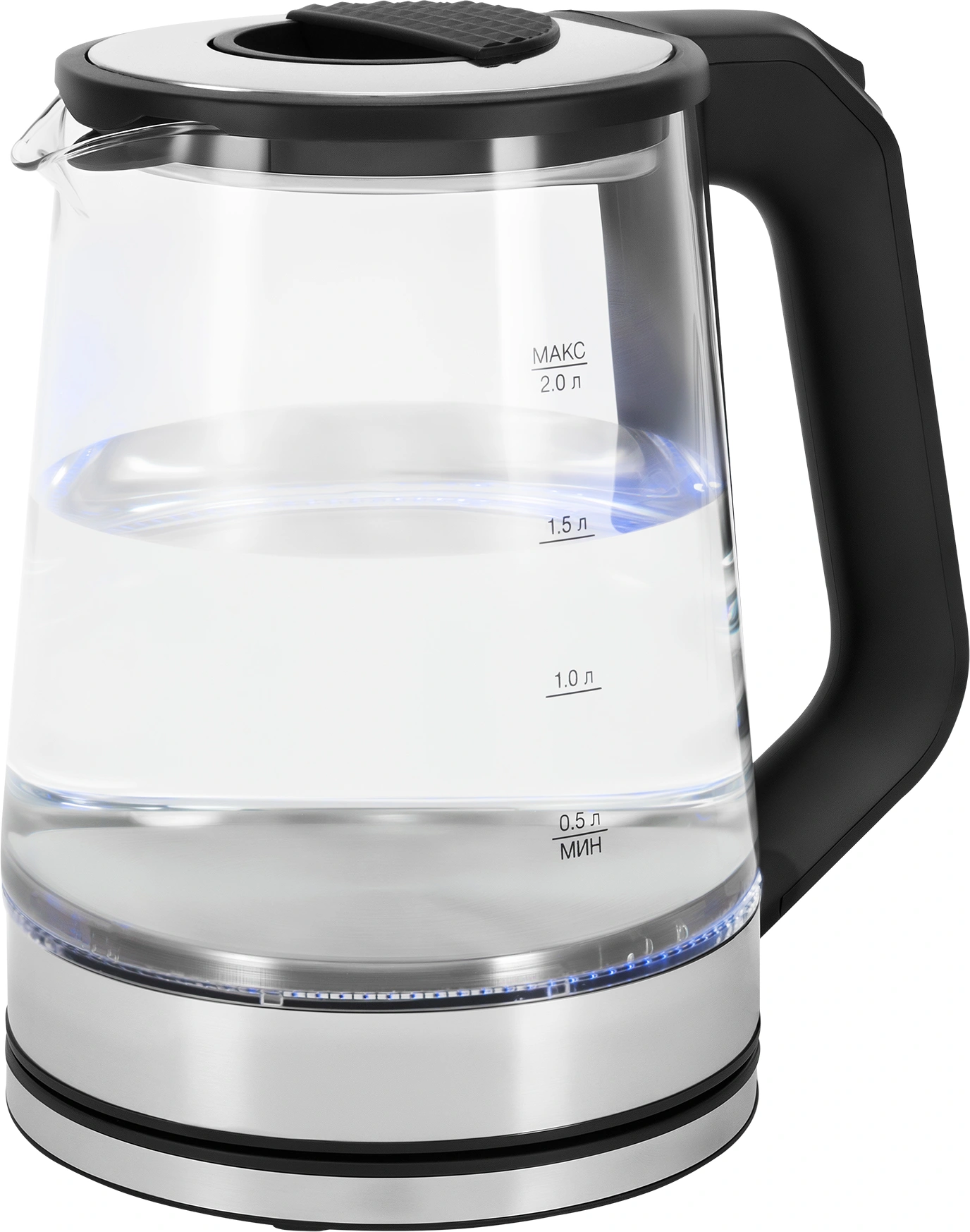 Чайник электрический Vitek VT-WK1081 2л. 1900Вт черный/серебристый корпус: стекло — миниатюра 5