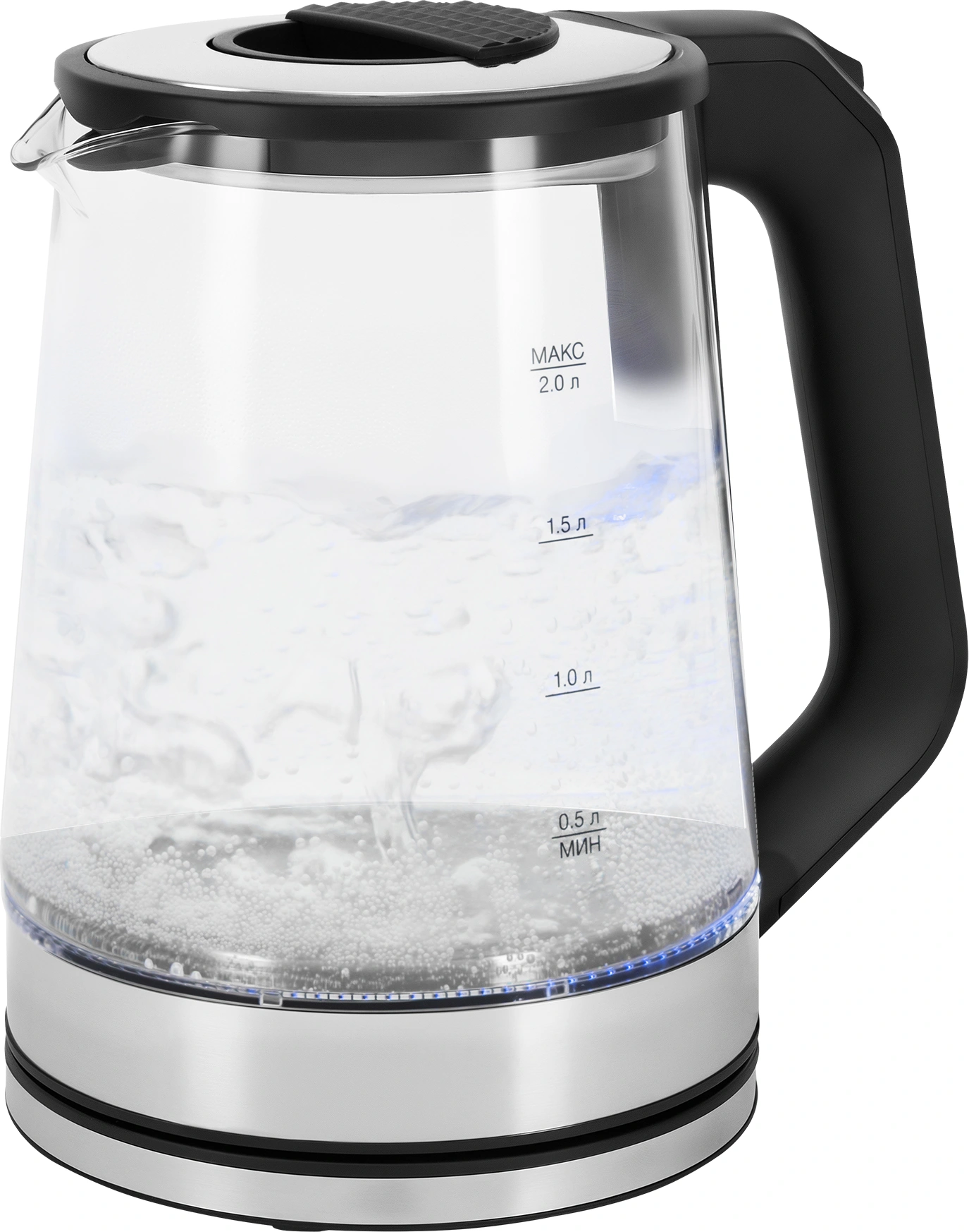 Чайник электрический Vitek VT-WK1081 2л. 1900Вт черный/серебристый корпус: стекло — миниатюра 6