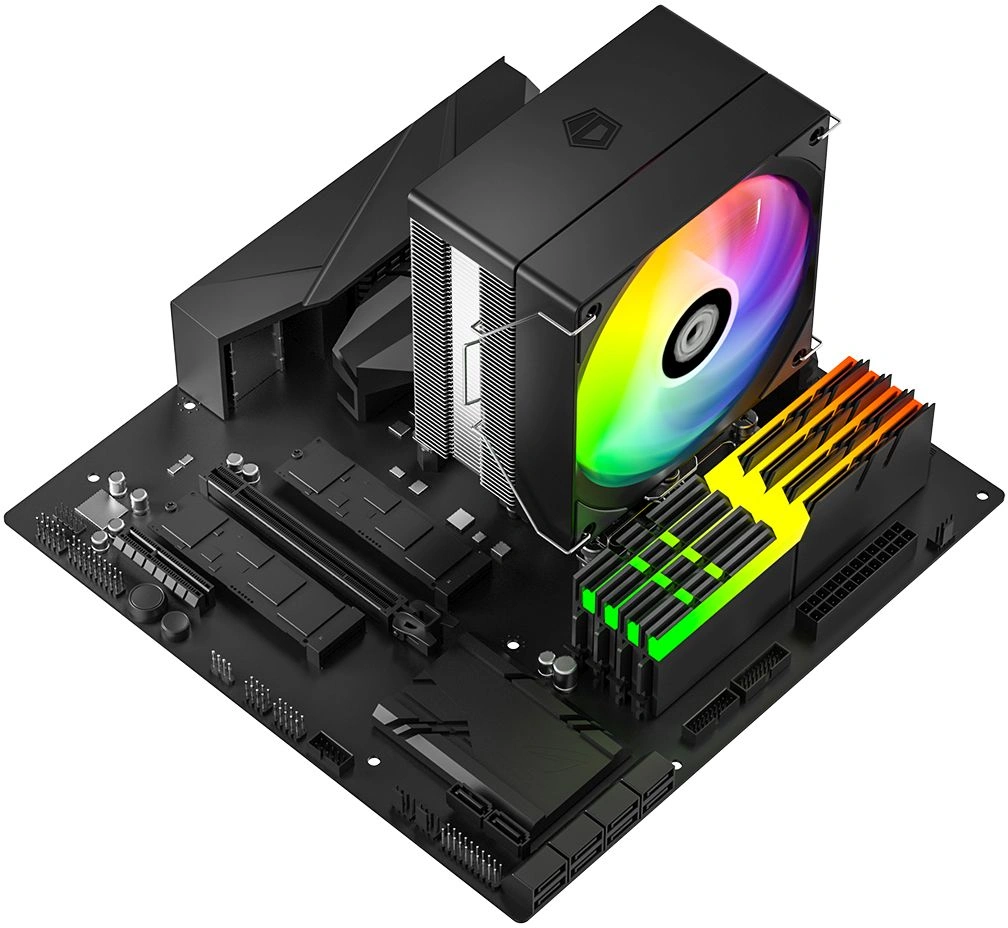 Устройство охлаждения(кулер) ID-Cooling SE-214-XT V2 ARGB Soc-AM5/AM4/1200/1700/1851 серебристый/черный 4-pin 16-27.2dB Al+Cu 200W 810gr Ret (SE-214-XT V2 ARGB) — миниатюра 5