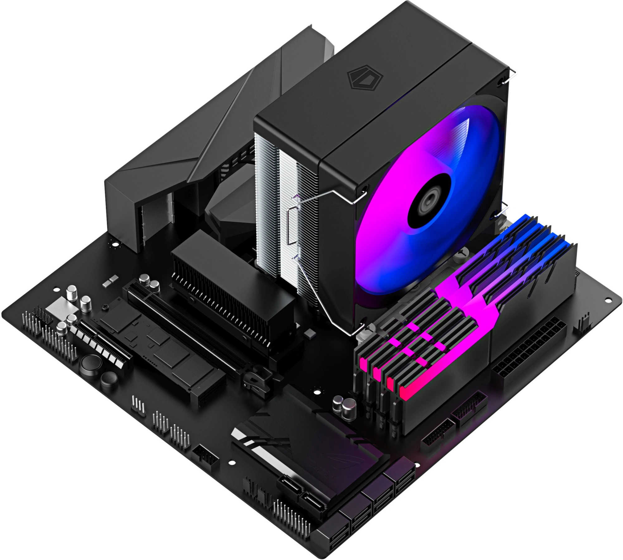 Устройство охлаждения(кулер) ID-Cooling SE-214-XT V2 RGB Soc-AM5/AM4/1200/1700/1851 серебристый/черный 4-pin 16-27.2dB Al+Cu 200W 550gr Ret — миниатюра 8