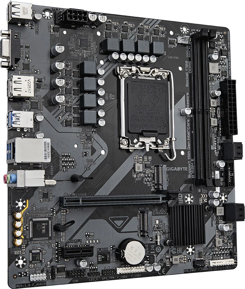 Материнская плата Gigabyte B760M E Soc-1700 Intel B760 2xDDR5 mATX AC`97 8ch(7.1) GbLAN RAID+VGA+HDMI+DP — миниатюра 5