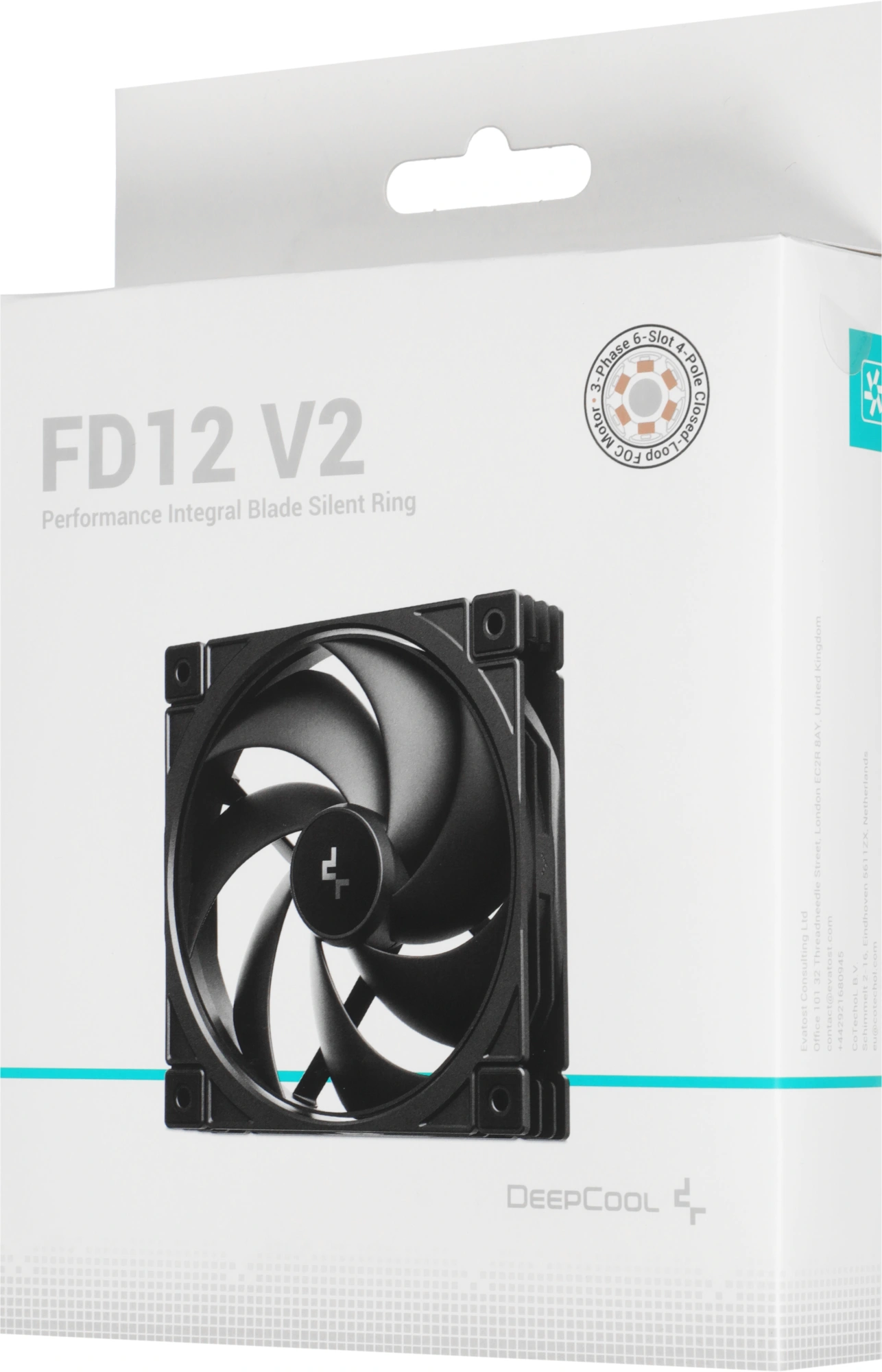 Вентилятор для корпуса Deepcool FD12 V2 120х120x25 черный 4-pin 35.6дБ (R-FD12V2-BKNPN1-G) Ret