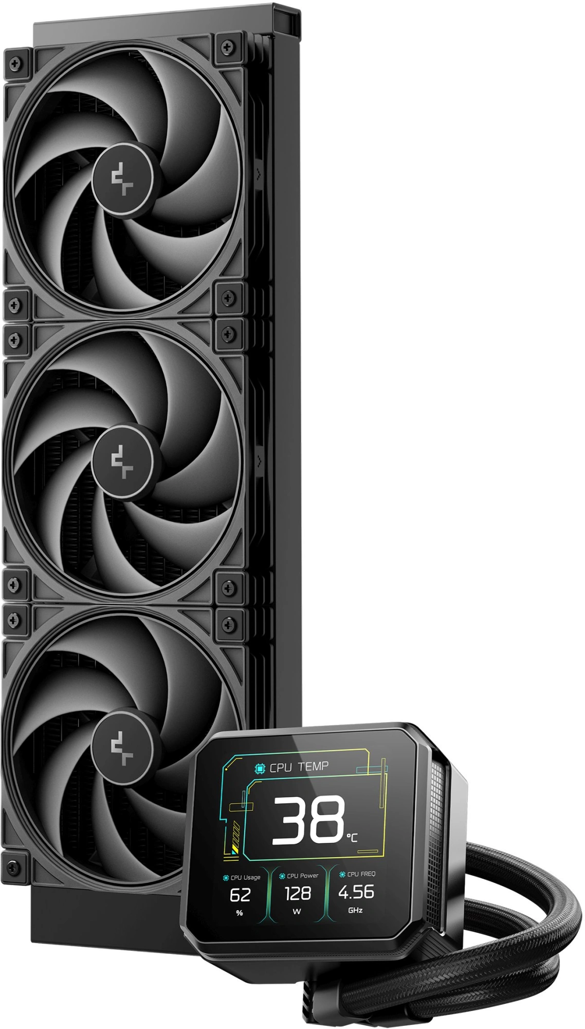 Система водяного охлаждения Deepcool Spartacus 360 ARGB Soc-AM5/AM4/1200/1700/1851 черный 4-pin 32.23dB Al LCD 320W 2073gr Ret (R-SPT360-BKDSMP-G-1) — миниатюра 2