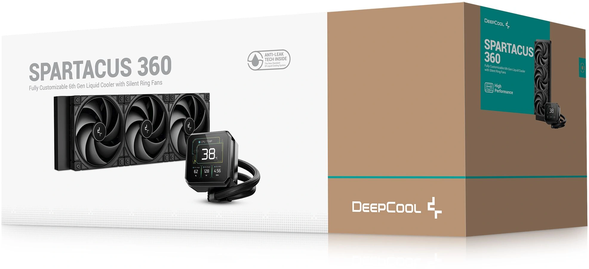 Система водяного охлаждения Deepcool Spartacus 360 ARGB Soc-AM5/AM4/1200/1700/1851 черный 4-pin 32.23dB Al LCD 320W 2073gr Ret (R-SPT360-BKDSMP-G-1) — миниатюра 8