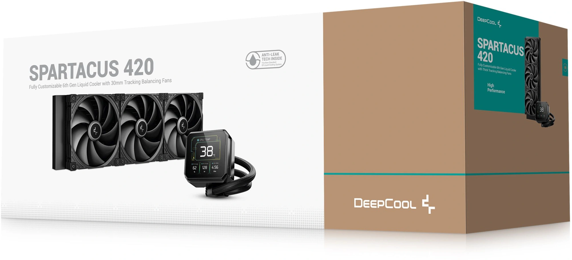 Система водяного охлаждения Deepcool Spartacus 420 ARGB Soc-AM5/AM4/1200/1700/1851 черный 4-pin 32.89dB Al LCD 350W 2647gr Ret (R-SPT420-BKDSMP-G-1) — миниатюра 8