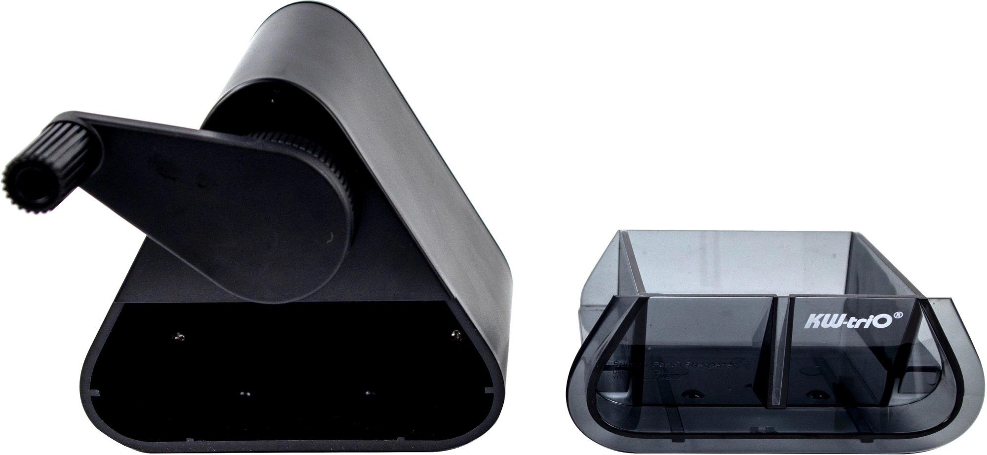 Точилка для карандашей механическая Kw-Trio 031GA-BLK 1 отверстие пластик черный — миниатюра 9