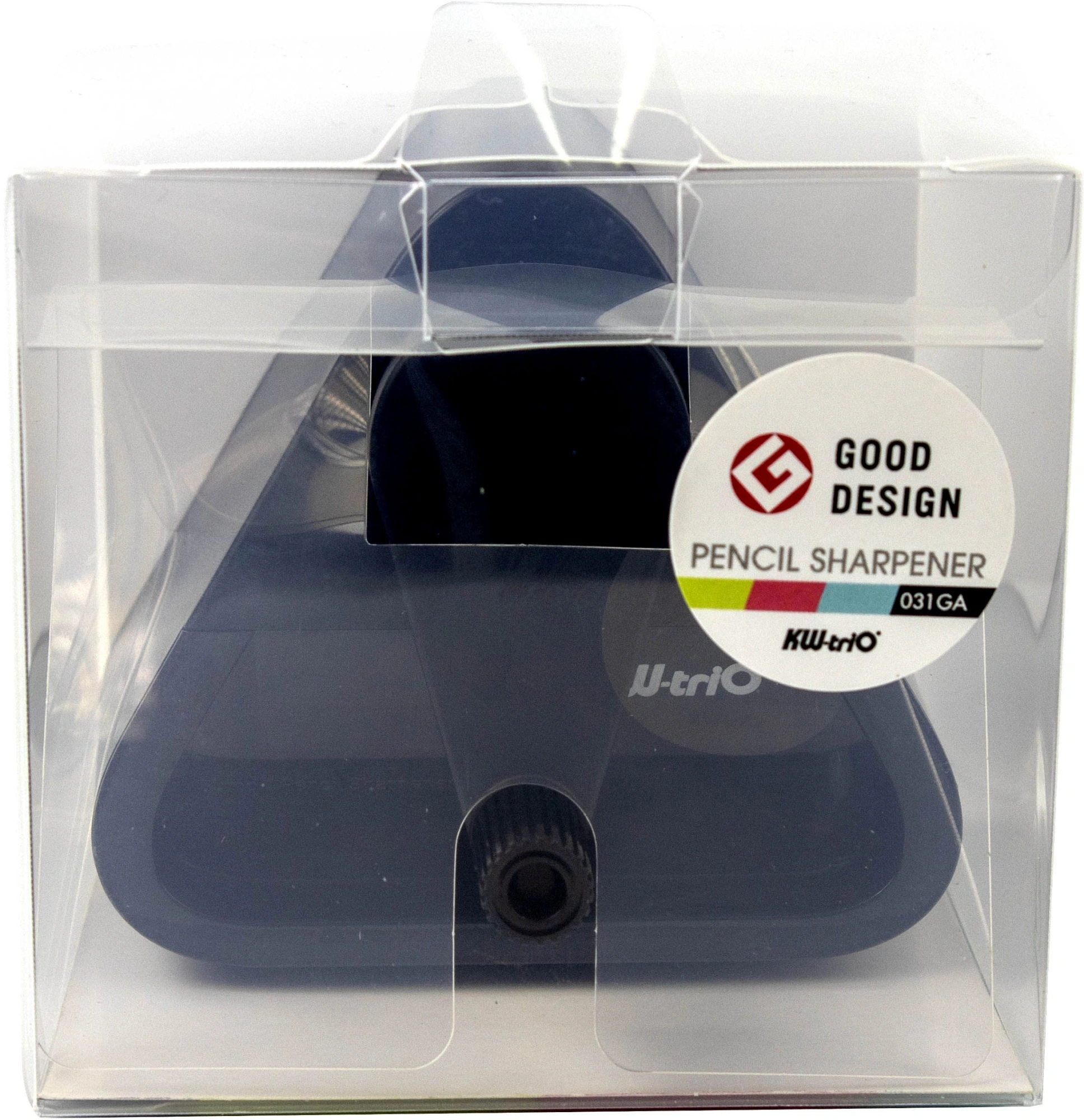 Точилка для карандашей механическая Kw-Trio 031GA-BLK 1 отверстие пластик черный — фото 1