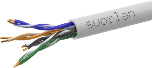 Кабель сетевой информационный Suprlan Premium 01-0340-3 кат.5E UTP 4 пары 24AWG нг(А)-LSLTx внутренний 305м серый — фото 1