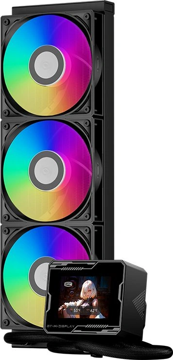 Система водяного охлаждения PcCooler GT360M Display ARGB Soc-AM5/AM4/1200/1700/1851 черный 4-pin 15-33.7dB Al LCD 310W Ret (GT360M-BKAWXX-GL) — миниатюра 6