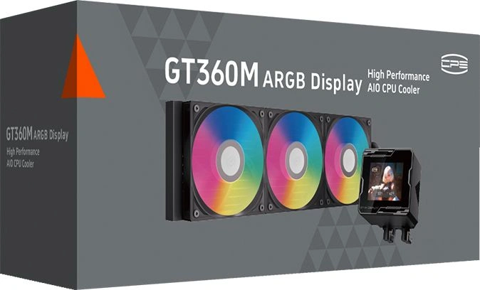 Система водяного охлаждения PcCooler GT360M Display ARGB Soc-AM5/AM4/1200/1700/1851 черный 4-pin 15-33.7dB Al LCD 310W Ret (GT360M-BKAWXX-GL) — миниатюра 5