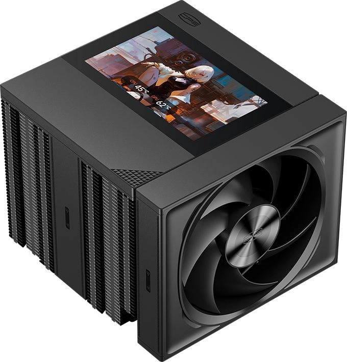 Устройство охлаждения(кулер) PcCooler RZ820 Display BK нет подсветки Soc-AM5/AM4/1200/1700/1851 черный 4-pin 15-27.1dB Al+Cu LCD 300W 1860gr Ret (RZ820-BKNWNY-GL) — миниатюра 2