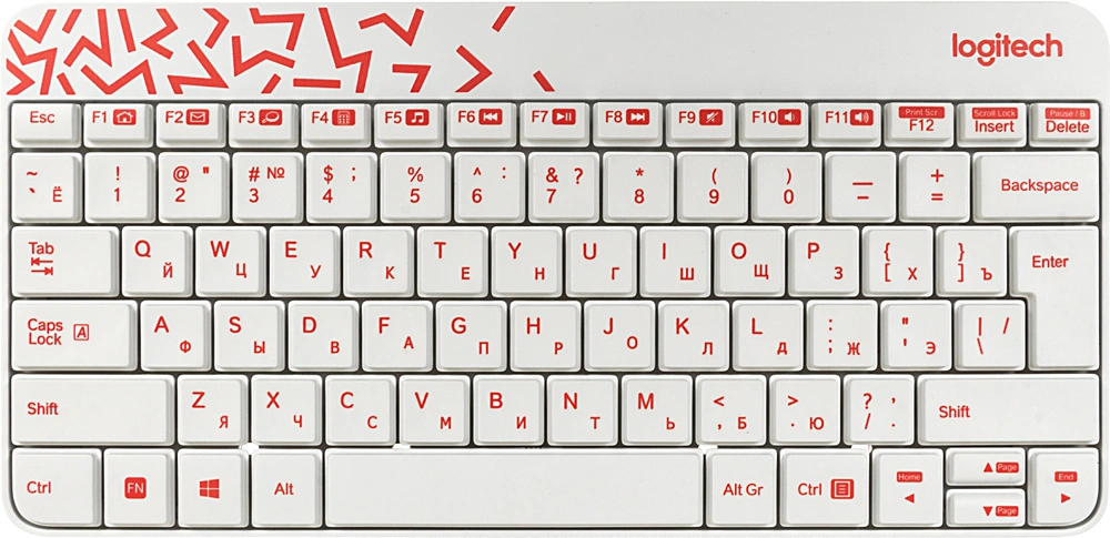 Клавиатура + мышь Logitech MK240 клав:белый/красный мышь:белый/красный USB беспроводная slim Multimedia (920-008160) — миниатюра 4