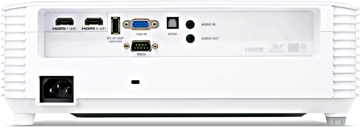 Проектор Acer X1827 DLP 4000Lm LS (3840x2160) 10000:1 ресурс лампы:5000часов 1xUSB typeA 2xHDMI 2.95кг — миниатюра 2