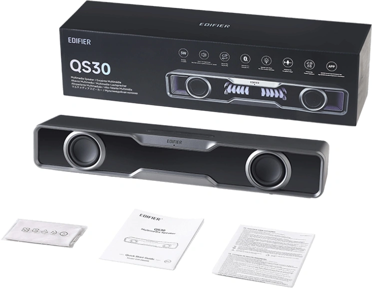 Колонки Edifier QS30 2.0 черный 5Вт BT — миниатюра 2