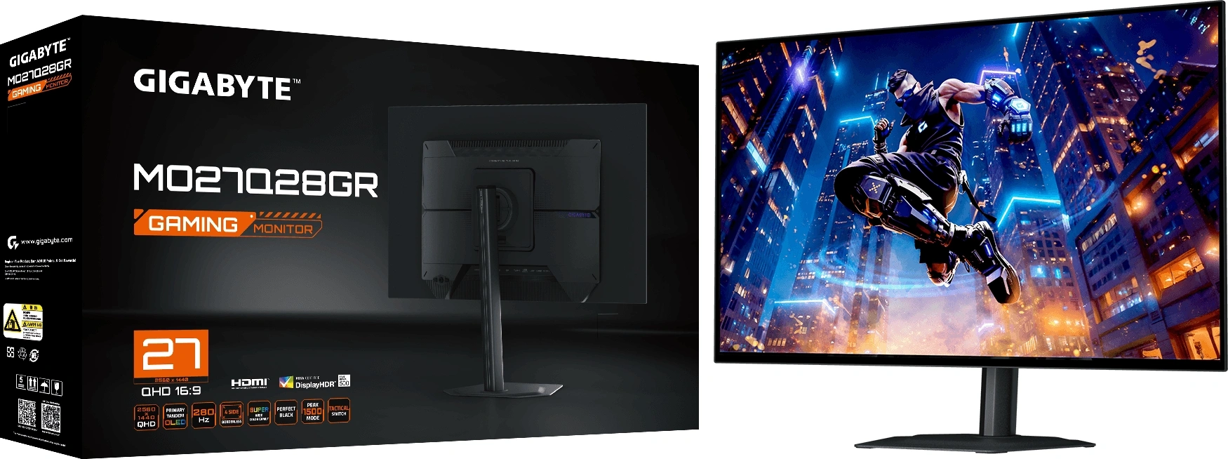 Монитор Gigabyte 27" MO27Q28GR черный WOLED LED 16:9 HDMI M/M глянцевая HAS Piv 1500000:1 335cd 178гр/178гр 2560x1440 280Hz DP 2K USB 6кг — миниатюра 8