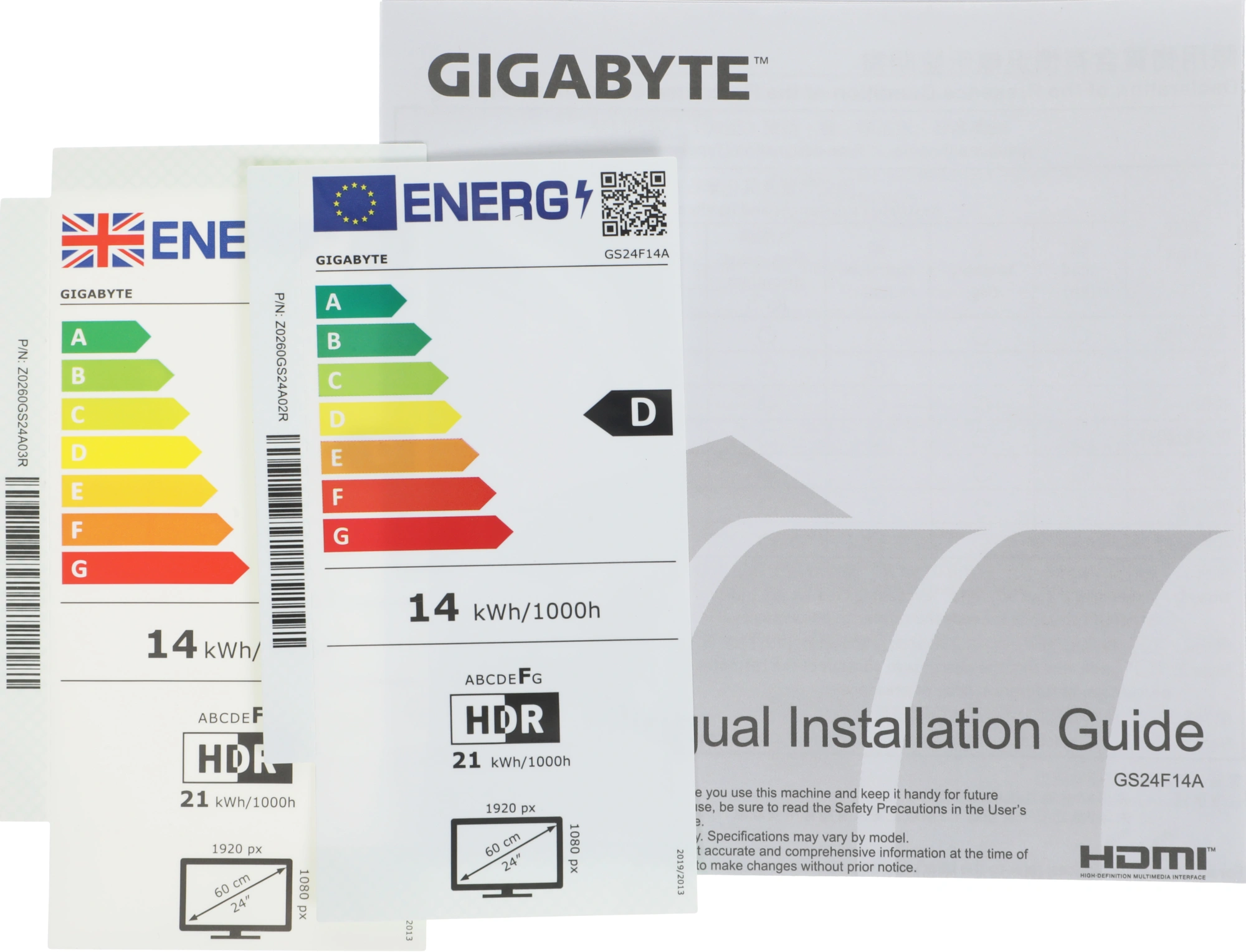Монитор Gigabyte 23.8" GS24F14A черный IPS LED 16:9 HDMI матовая 400cd 178гр/178гр 1920x1080 144Hz DP FHD 3.16кг — миниатюра 16