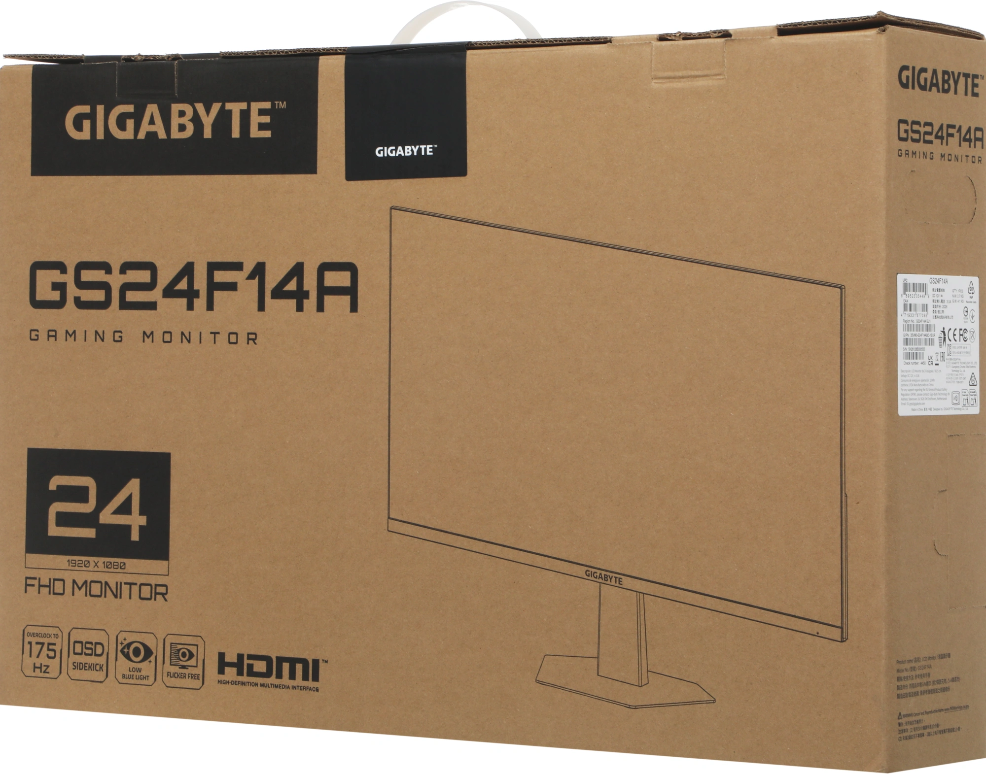 Монитор Gigabyte 23.8" GS24F14A черный IPS LED 16:9 HDMI матовая 400cd 178гр/178гр 1920x1080 144Hz DP FHD 3.16кг — миниатюра 6