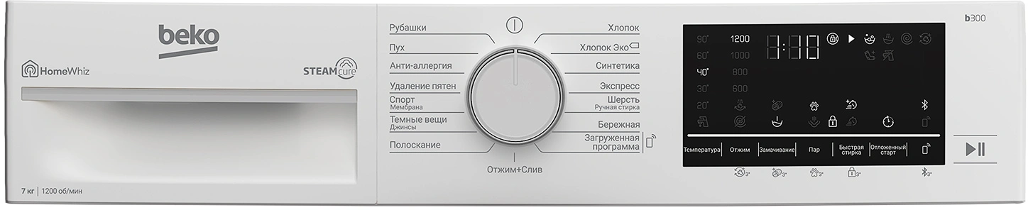 Стиральная машина Beko B3WFR572WW класс: A загр.фронтальная макс.:7кг белый — миниатюра 5