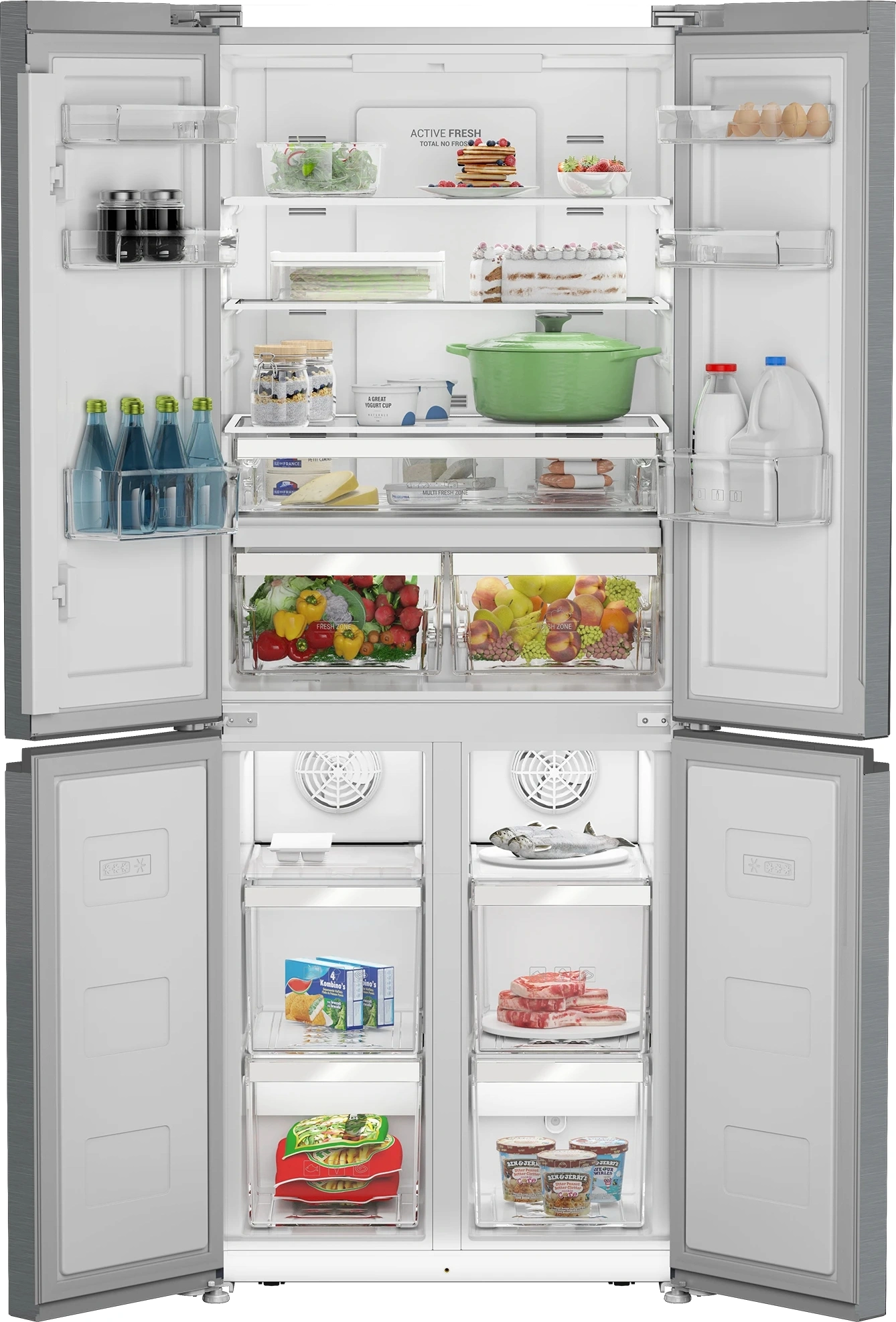 Холодильник Hotpoint HFP4 480I X 3-хкамерн. нержавеющая сталь/серебристый инвертер — миниатюра 3