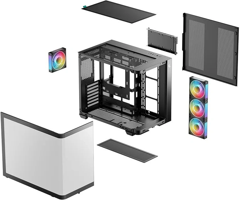 Корпус Deepcool CG530U 4F черный без БП ATX 6x120mm 4x140mm 2xUSB3.0 audio bott PSU — миниатюра 2