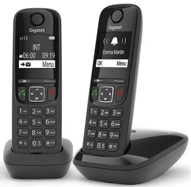 Р/Телефон Dect Gigaset AS690 DUO черный (труб. в компл.:2шт) АОН — фото 1