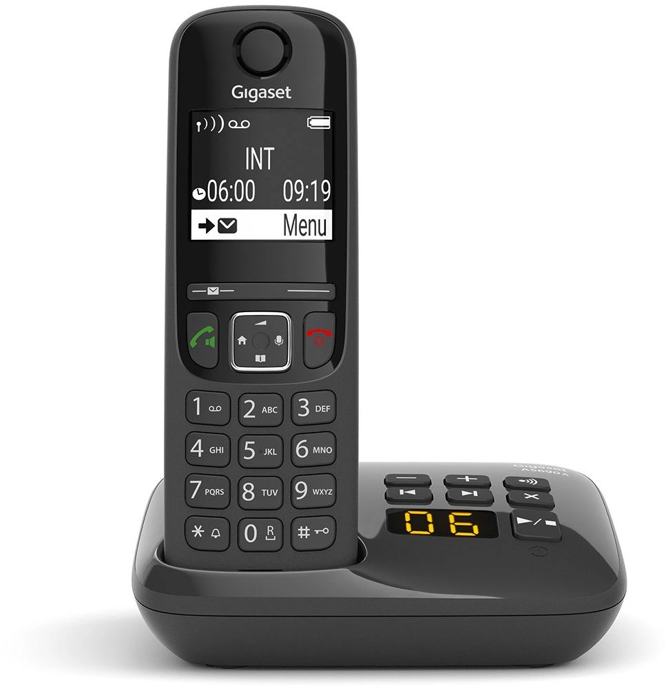 Р/Телефон Dect Gigaset AS690A черный автооветчик АОН — фото 1