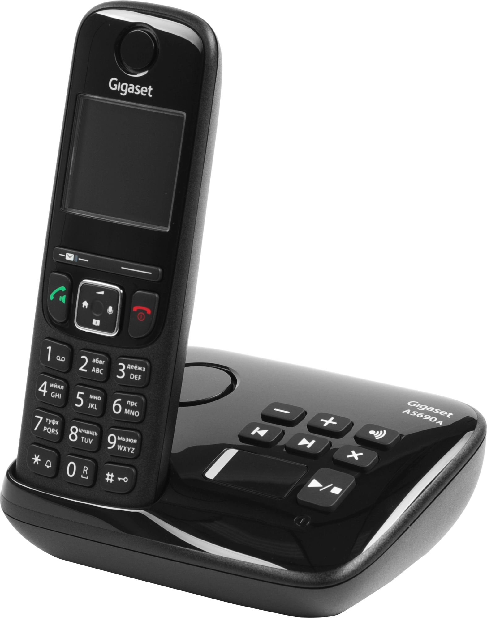 Р/Телефон Dect Gigaset AS690A Trio черный (труб. в компл.:3шт) автооветчик АОН — миниатюра 4