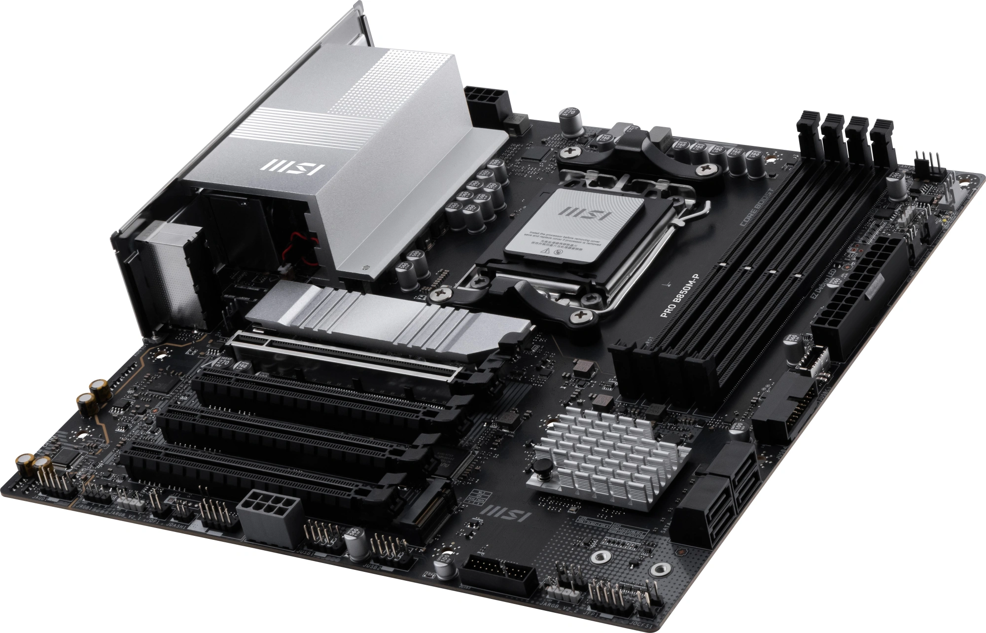 Материнская плата MSI PRO B850M-P Socket AM5 AMD B850 4xDDR5 mATX AC`97 8ch(7.1) 5Gigabit RAID+HDMI+DP — миниатюра 3