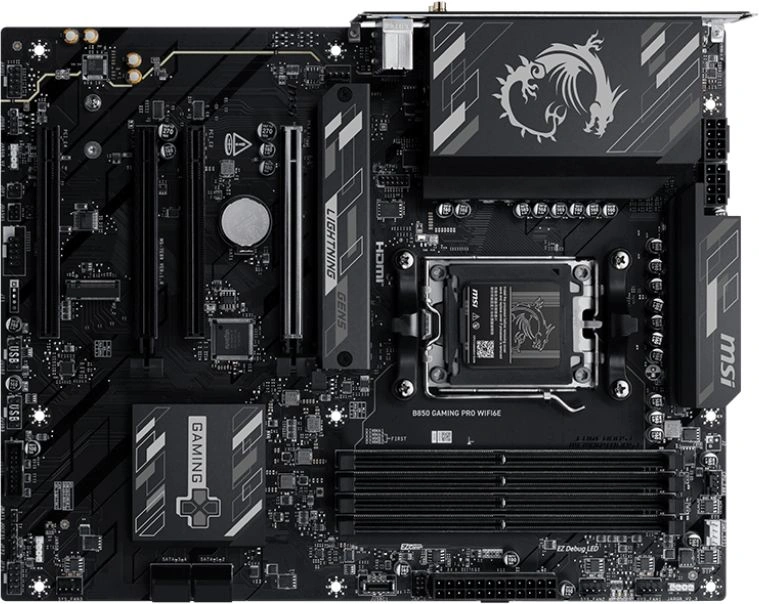 Материнская плата MSI B850 GAMING PRO WIFI6E Socket AM5 AMD B850 4xDDR5 ATX AC`97 8ch(7.1) 2.5Gg RAID+HDMI+DP — фото 1