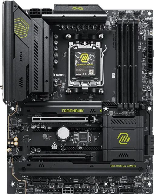 Материнская плата MSI MAG B850 TOMAHAWK WIFI Socket AM5 AMD B850 4xDDR5 ATX AC`97 8ch(7.1) 5Gigabit RAID+HDMI — миниатюра 2