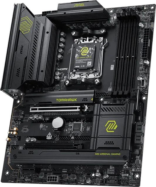 Материнская плата MSI MAG B850 TOMAHAWK WIFI Socket AM5 AMD B850 4xDDR5 ATX AC`97 8ch(7.1) 5Gigabit RAID+HDMI — миниатюра 3