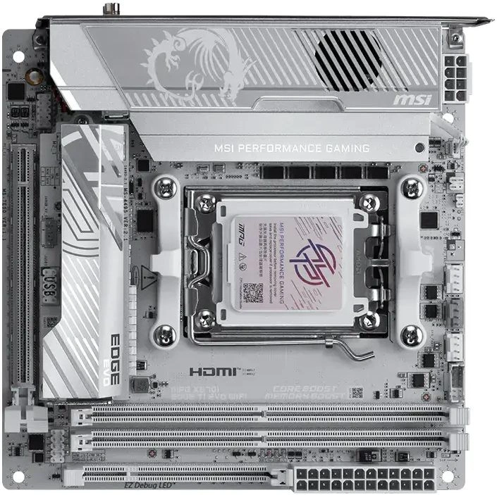 Материнская плата MSI MPG X870I EDGE TI EVO WIFI Socket AM5 AMD X870E 2xDDR5 mini-ITX AC`97 8ch(7.1) 5Gigabit RAID+HDMI — фото 1