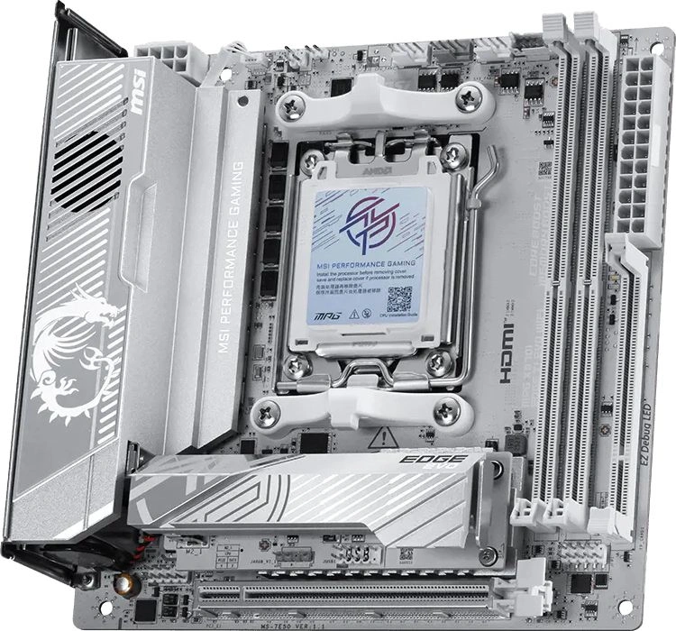 Материнская плата MSI MPG X870I EDGE TI EVO WIFI Socket AM5 AMD X870E 2xDDR5 mini-ITX AC`97 8ch(7.1) 5Gigabit RAID+HDMI — миниатюра 3