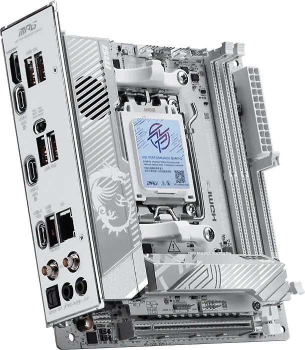 Материнская плата MSI MPG X870I EDGE TI EVO WIFI Socket AM5 AMD X870E 2xDDR5 mini-ITX AC`97 8ch(7.1) 5Gigabit RAID+HDMI — миниатюра 4