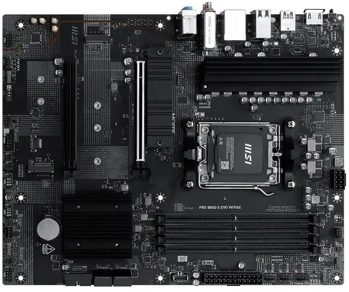 Материнская плата MSI PRO B840-S EVO WIFI6E Socket AM5 AMD B840 4xDDR5 ATX AC`97 8ch(7.1) 2.5Gg RAID+HDMI — фото 1
