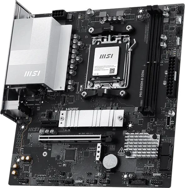 Материнская плата MSI PRO B850M-B GEN4 Socket AM5 AMD B850 2xDDR5 mATX AC`97 8ch(7.1) 2.5Gg RAID+HDMI+DP — миниатюра 3