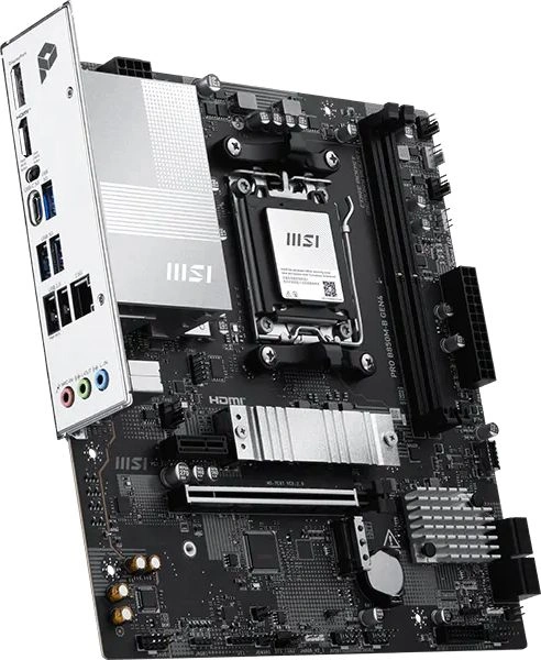 Материнская плата MSI PRO B850M-B GEN4 Socket AM5 AMD B850 2xDDR5 mATX AC`97 8ch(7.1) 2.5Gg RAID+HDMI+DP — миниатюра 4
