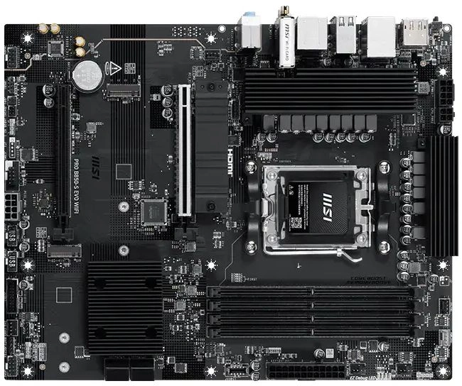 Материнская плата MSI PRO B850-S EVO WIFI Socket AM5 AMD B850 4xDDR5 ATX AC`97 8ch(7.1) 5Gigabit RAID+HDMI+DP — фото 1